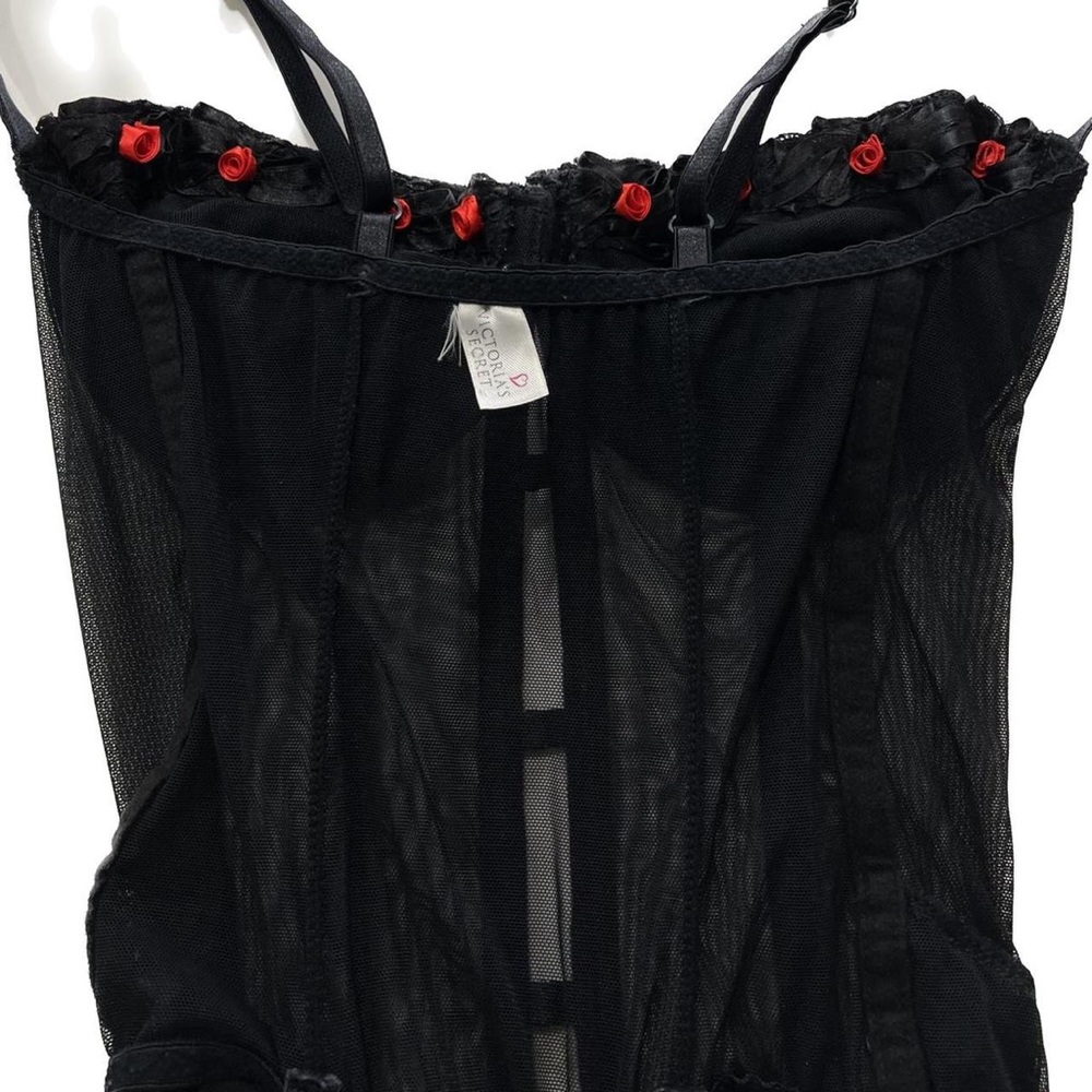 RARE 80S VTG VS ROSE BUSTIER BODYSUIT + GARTER - Picture 6 of 8